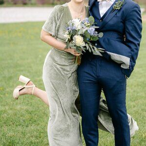 Baltic Born Meghan Velvet Wrap Maxi Dress in Sage